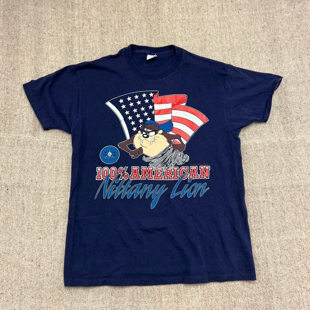 Vintage Penn State Nittany Lions Shirt Mens Large Blue 1990s Tasmanian Devil
